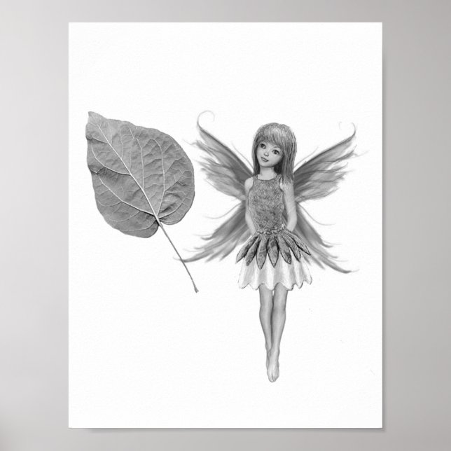 Poster Fée de Catalpa Tree avec feuille (Devant)