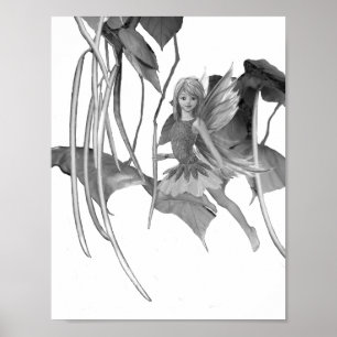 Poster Fée de Catalpa Tree avec pots de graines