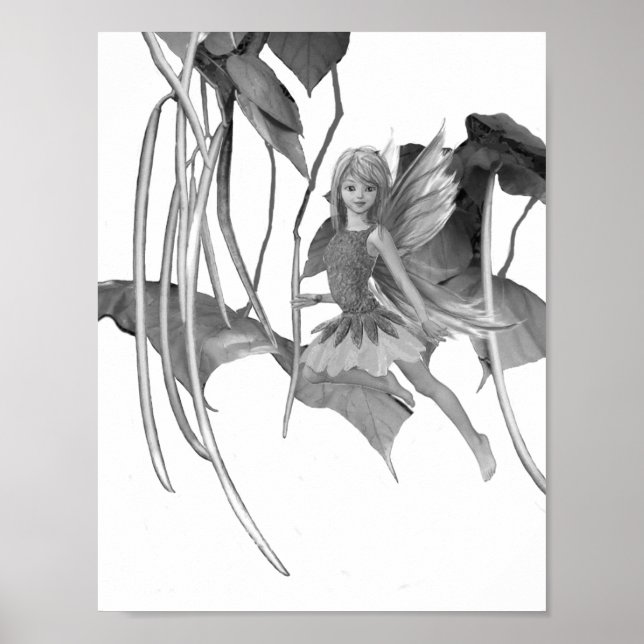 Poster Fée de Catalpa Tree avec pots de graines (Devant)