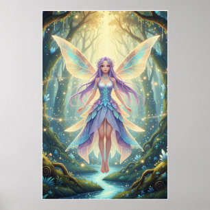 Poster Fée de la forêt enchantée Art de fantasy magique