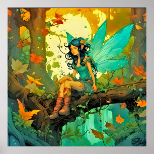 Poster Fée de la Forêt Magique