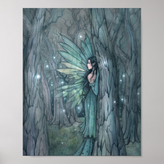 Poster Fée de la forêt sombre Art de fantasy mystique 