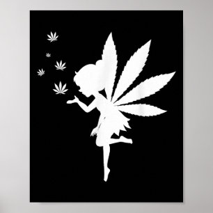 Poster Fée de mauvaises herbes Imaginaire feuille Stoner 