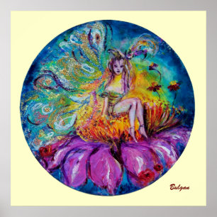 Poster FÉE DES FLEURS DANS LA NUIT Fantastique