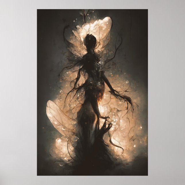 Poster Fée d'horreur éclatante Abstraite (Devant)