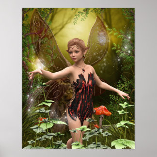 Poster Fée d'Imaginaire dans le bois