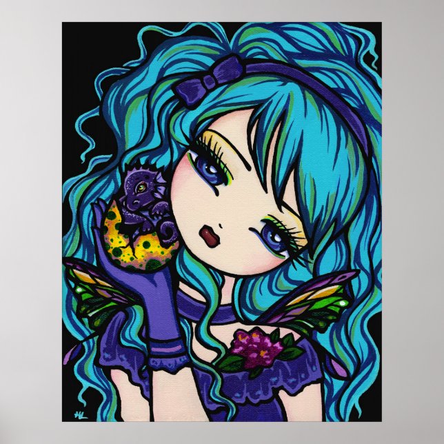 Poster Fée Dragon de Sadie Princesse Dragon Imaginaire Ar (Devant)