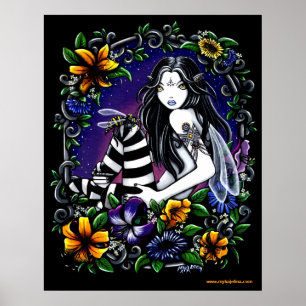 Poster Fée gothique de fleur de Fae de guêpe