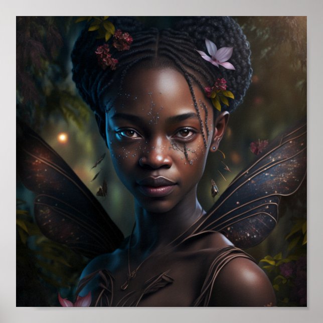 Poster fée 'Papillon noir' (Devant)