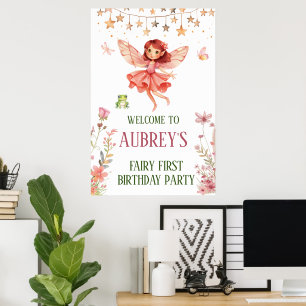 Poster Fée Whimsical Premier anniversaire