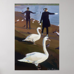 Poster Feeding the Swans at the Round Pond
