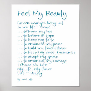Poster Feel My Beauty Cancer Poem Text