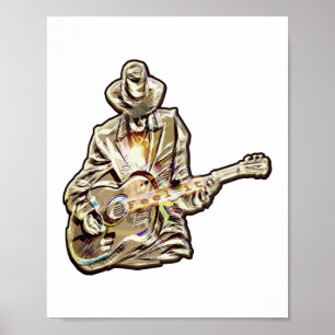 Poster Feel the Blues - Conception de guitare artistique