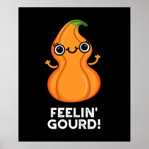 Poster Feelin Gourd Funny Veggie Pun Dark BG