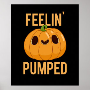 Poster Feelin Pompé Funky Citrouille Pun Dark BG