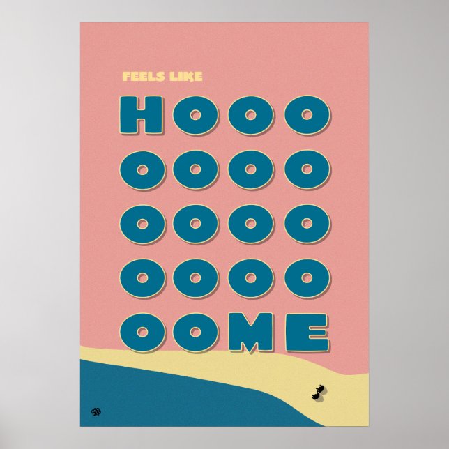Poster Feels Like Home' Typography Art Print (Devant)