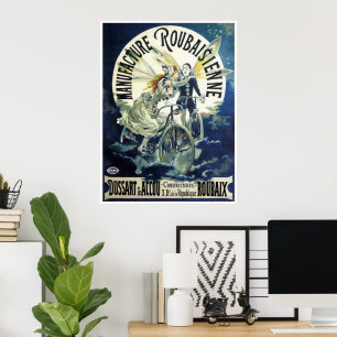 Poster Fées Art Nouveau vintage, Lune Pierrot