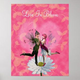 Poster Fées de l'amour en fleurs dansant
