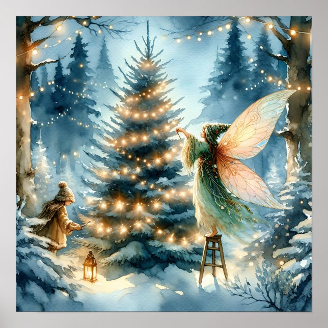 Poster Fées de Whimsical en Wonderland hivernal (Devant)