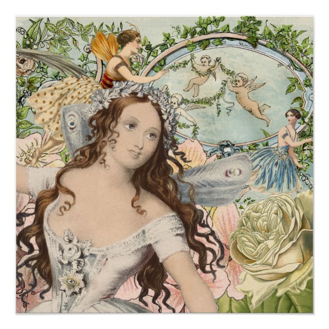 Poster Fées et fleurs d'Ephémère vintages (Devant)