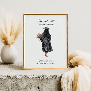 Poster Félicitations à la diplômée afro-américaine