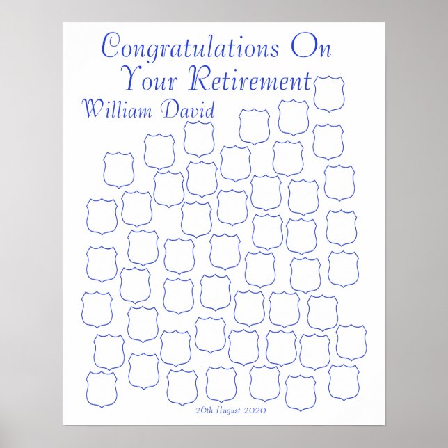 Poster Félicitations à l'officier de police retraité (Devant)