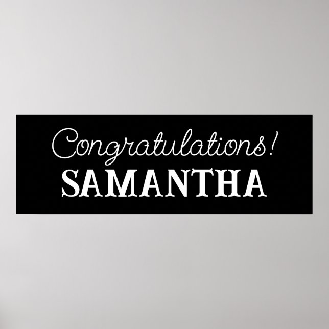 Poster Félicitations Bannière, Parti de la graduation (Devant)