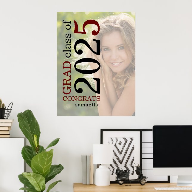 Poster Félicitations Grad 2023 Photo Overlay Bourgogne No (Bureau à domicile)