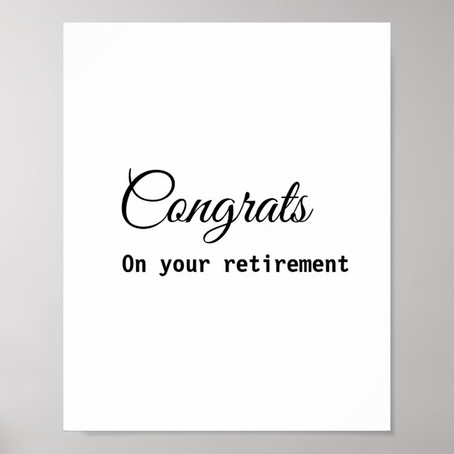 Poster Félicitations minimales simples nom de la retraite (Devant)