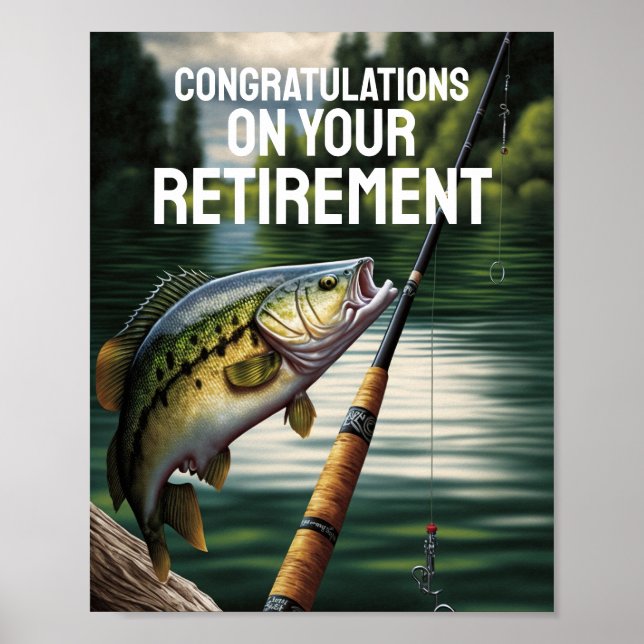 Poster Félicitations pour le thème de la pêche du Parti d (Devant)