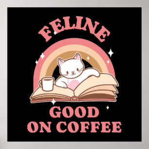 Poster Félin bien sur café