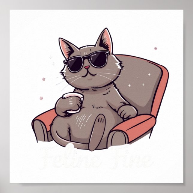 Poster Feline Fine Digital Download - Parfait pour DTF Pr (Devant)