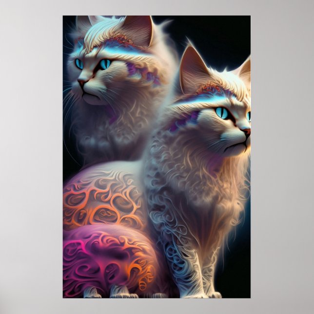 Poster Feline Fractal Beauty 210 (Devant)