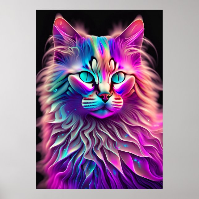 Poster Feline Fractal Beauty 250 (Devant)