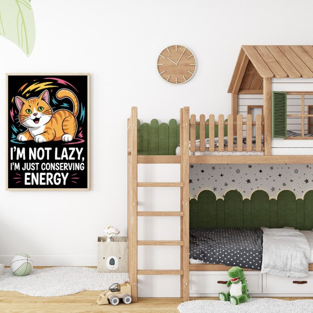 Poster Feline stratégique pour la conservation de l'énerg (Créateur téléchargé)