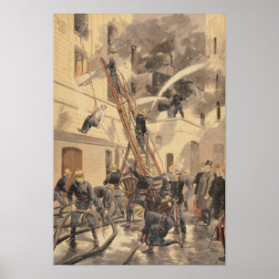 Poster Felix Faure avec les pompiers