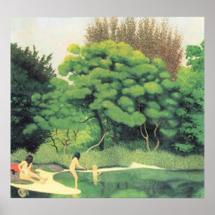 Poster Felix Vallotton-Bathers dans les bois