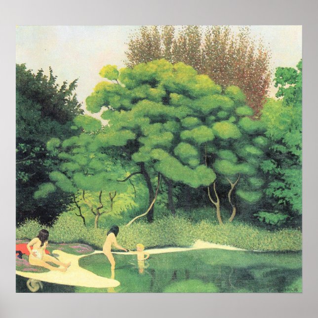 Poster Felix Vallotton-Bathers dans les bois (Devant)