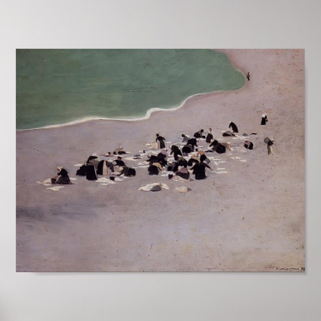 Poster Felix Vallotton-Washerwomen à Etretat (Devant)