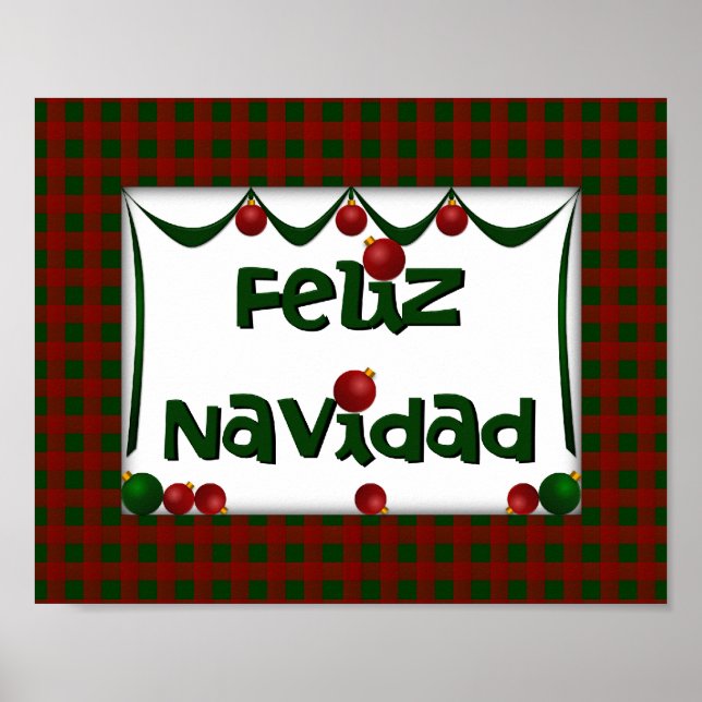 Poster Feliz Navidad - Joyeux Noël - Wall Art (Devant)