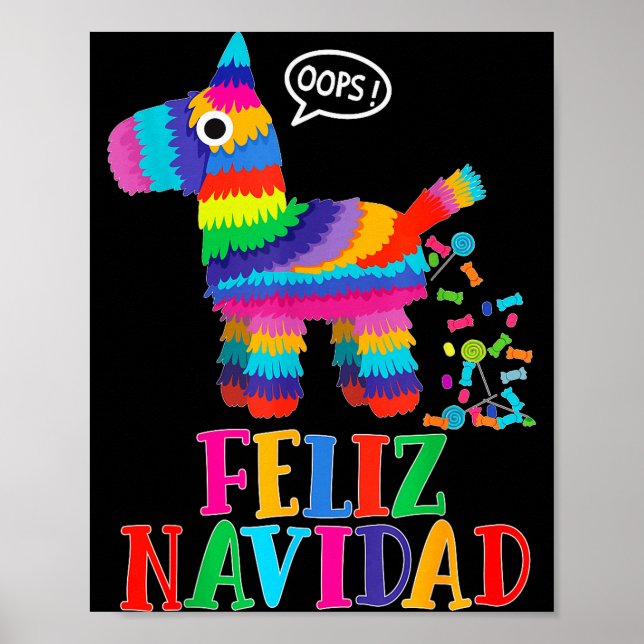 Poster Feliz Navidad Spanish Christmas Funny Mexican Nata (Devant)