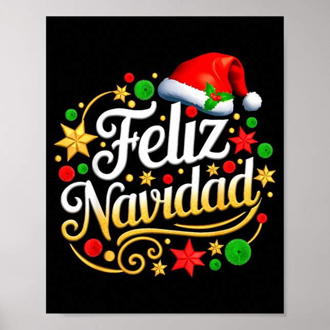 Poster Feliz Navidad Spanish Mexican Christmas Xmas Holid (Devant)