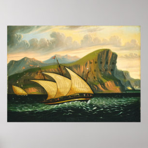 Poster Felucca outre du Gibraltar par des chambres de