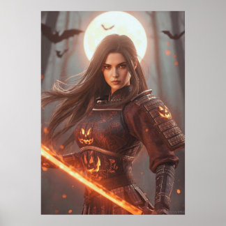 Poster Female Samurai Warrior No.2 – Halloween Edition