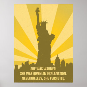 Poster Feminist On l'a avertie qu'elle Persistait Liberté