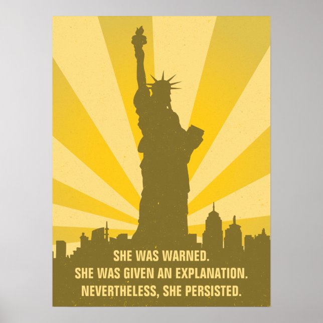Poster Feminist On l'a avertie qu'elle Persistait Liberté (Devant)