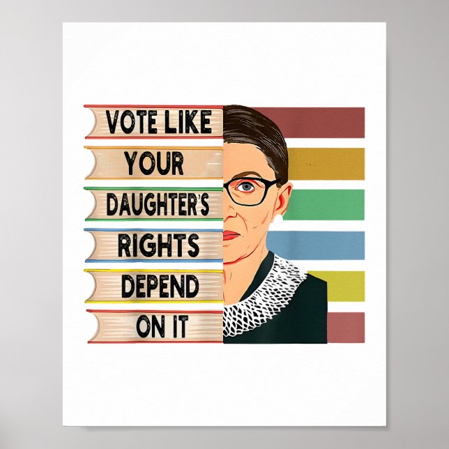 Poster Feministe Ruth Bader Ginsburg RBG Citation Girl Wi (Devant)