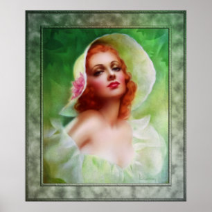 Poster Femme à tête rouge par Pearl Frush Brudon