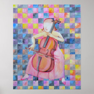 Poster Femme Abstraite Cello