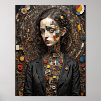 Poster Femme abstraite de style d'art avant-garde moderne